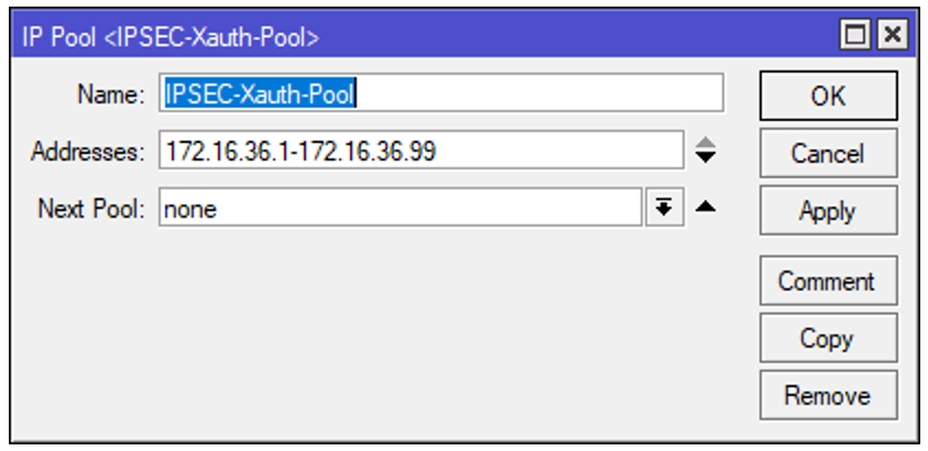 utworzenie IP->Pool